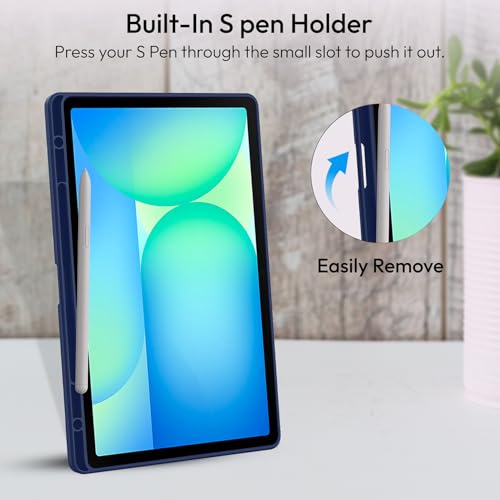 Robustrion Case for Samsung Galaxy Tab S10 FE Plus 13.1 inch Cover Case with [Pencil Holder] [Soft Flexible Case] for Samsung Tab S10 FE Plus 13.1 inch Tablet [Auto Sleep Wake Support] - Navy - Image 5