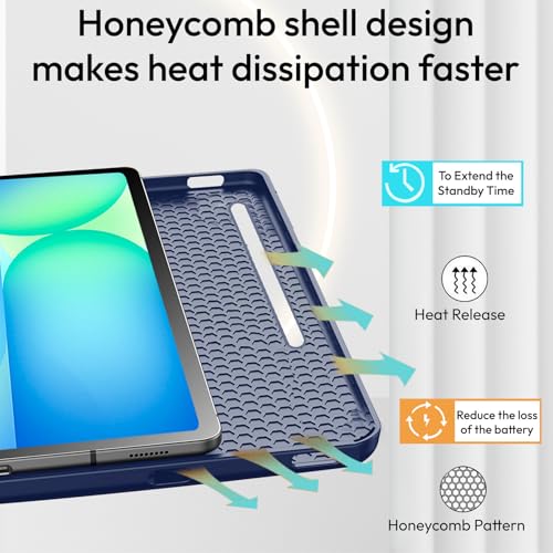 Robustrion Case for Samsung Galaxy Tab S10 FE Plus 13.1 inch Cover Case with [Pencil Holder] [Soft Flexible Case] for Samsung Tab S10 FE Plus 13.1 inch Tablet [Auto Sleep Wake Support] - Navy - Image 4