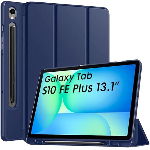 Robustrion Case for Samsung Galaxy Tab S10 FE Plus 13.1 inch Cover Case with [Pencil Holder] [Soft Flexible Case] for Samsung Tab S10 FE Plus 13.1 inch Tablet [Auto Sleep Wake Support] - Navy - Image 1