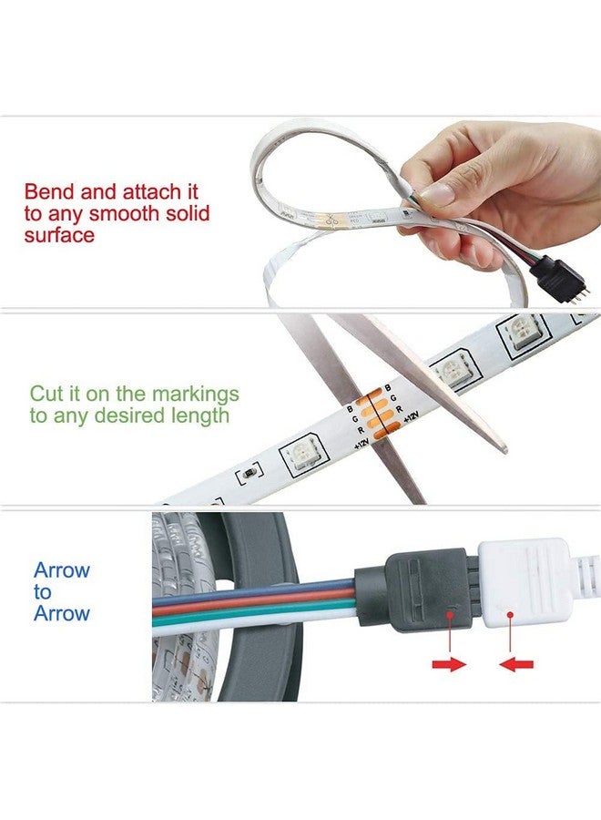 الجستو شريط إضاءة LED بطول 5 أمتار من Gesto | شريط إضاءة RGB مكون من 300 مصباح مع محول | يعمل بجهاز تحكم عن بعد بـ 16 وضعًا | أضواء LED متعددة الألوان لتزيين المنزل وغرفة النوم وديكور الديوالي والسقف المستعار - Image 4