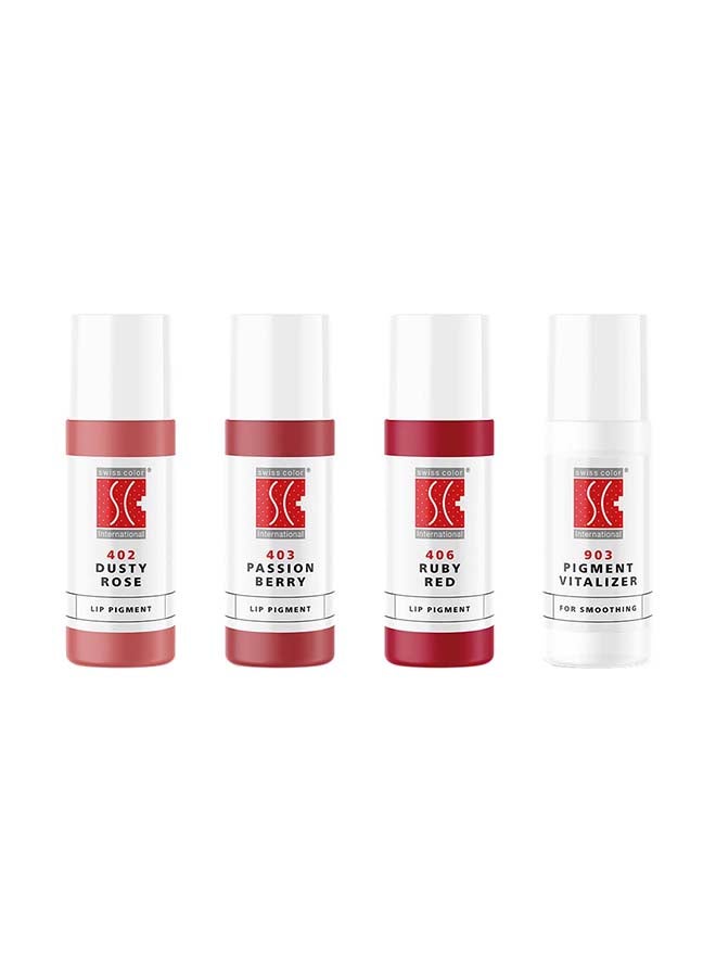 swiss color مجموعة الشفاه Anniversary Collection 3 قطع أصباغ + 1 محلول أصباغ Sc400