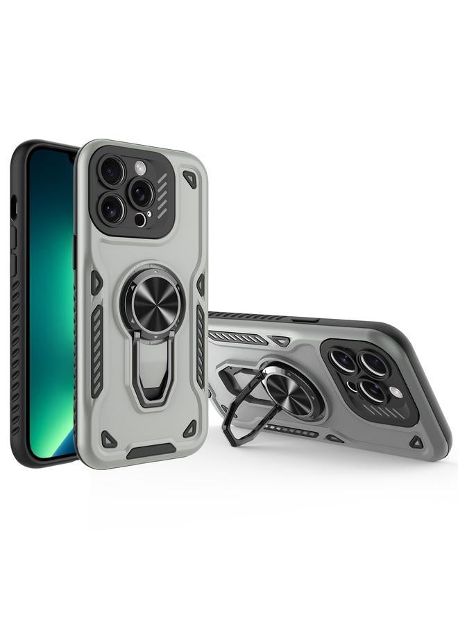 اس-توب جراب لهاتف iPhone 13 Pro Max مع حامل دوار معدني من مادة TPU + PC جراب هاتف مغناطيسي - Image 1