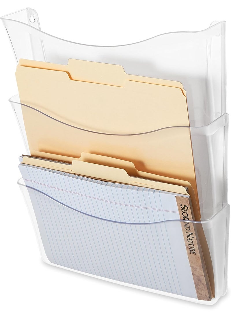 Rubbermaid Rubbermaid Unbreakable Expandable ThreePocket Wall File Set Clear 65976  - Image 1