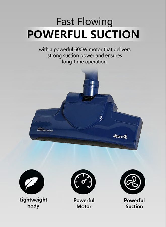 Deerma Floor Handheld Vacuum Cleaner With HEPA Filter 16000 Pa Strong Suction Power Blanket Dust 0.8 L 600 W DX810 Blue - Image 2