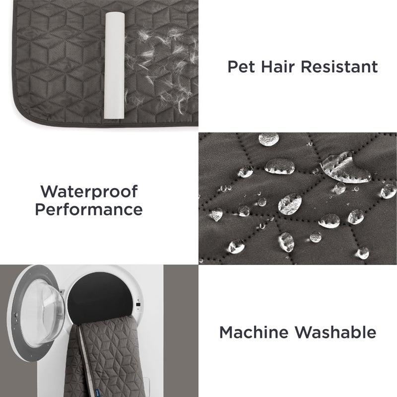Bedsure 100% Waterproof Bed Cover for Dogs Washable - Non Slip Waterproof Dog Blanket for Bed, Lightweight Furniture Protector Durable for Pet Puppy with Non-Slip Bottom, Dark Grey, 68x82IN - Image 4
