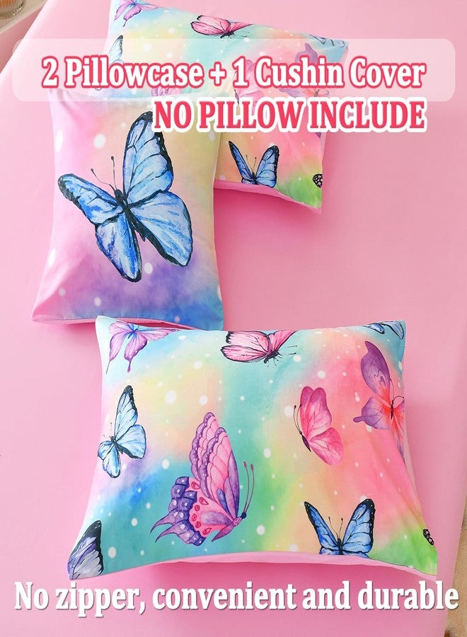 Tasselily 6 Pcs Bed in A Bag Full Comforter Set for Girls,Pink Butterfly Bedding,Butterfly Comforter Sets with Sheets for Kids Teens - Image 5