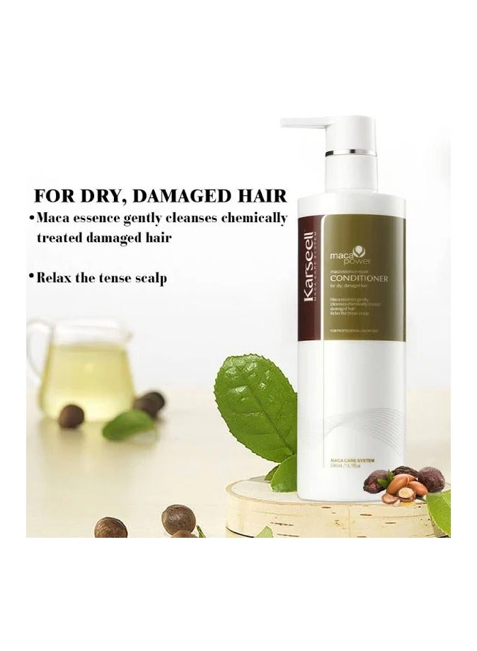 Karseell Karseel Complete Hair Care Set for Damaged and Dry Hair: Collagen Mask 500 ml - Karseel Shampoo 500 ml - Deep Moisture Conditioner with Argan Oil 500 ml - Argan Oil Serum 50 ml - Image 3