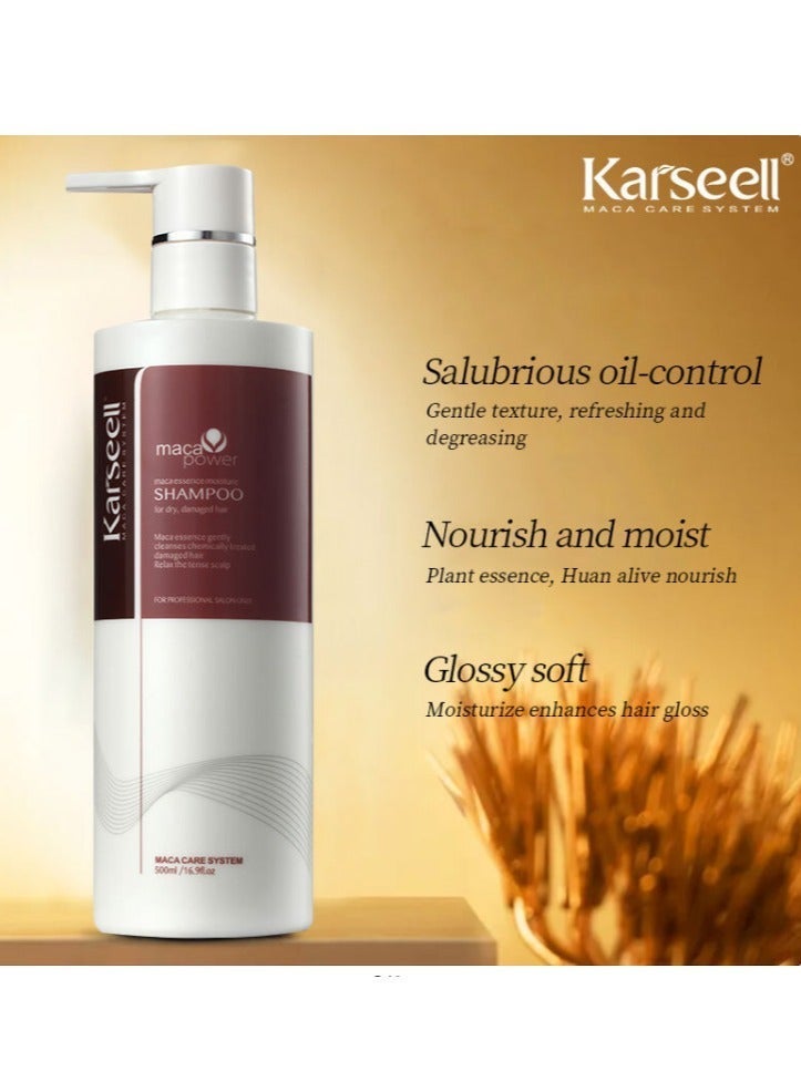 Karseell Karseel Complete Hair Care Set for Damaged and Dry Hair: Collagen Mask 500 ml - Karseel Shampoo 500 ml - Deep Moisture Conditioner with Argan Oil 500 ml - Argan Oil Serum 50 ml - Image 2