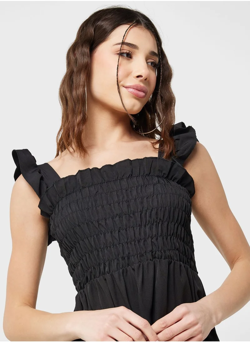Ginger Smocked Ruffle Sleeve Dress