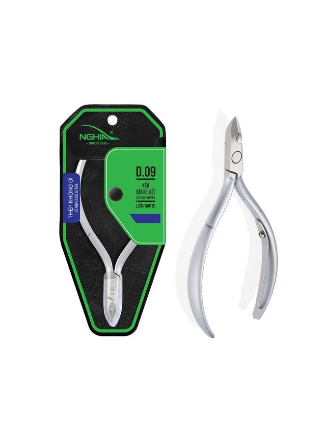 NGHIA Cuticle Nipper - D-09 Jaw 14 | Stainless Steel | Durable And Sharp | Ergonomic Design | Grey Plated | Ideal For Salons And Home Use - Image 1