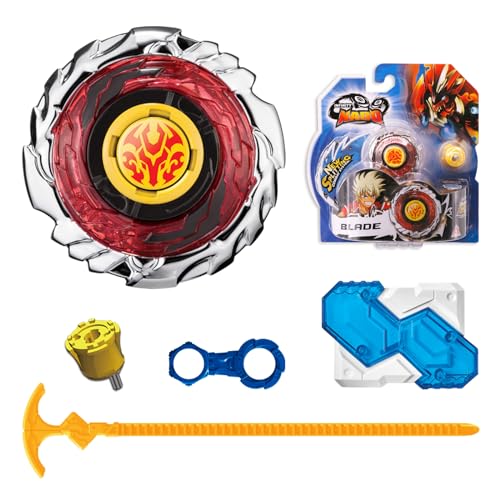 INFINITY NADO Spinning Tops Gaming top Toys Brust Metal Gyro Battle Set with Launcher Toy Gifts for Kids Boys and Girls Age 5 Fiery Flame Red - Image 1
