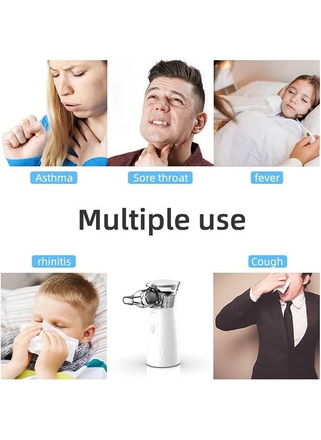 Urit - Portable Mesh Nebulizer & Ultrasonic Humidifier - Handheld Mini Vaporizer for Adults/Kids, Travel & Home Use with Dual Masks & Mouthpieces - Image 1