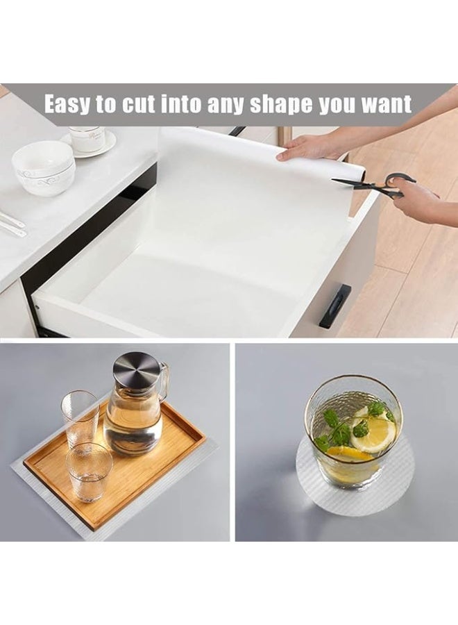 Multipurpose 45cm x 10m Anti-Slip Bathroom Kitchen Cabinet Drawer Shelf Mat Liner Sheets Roll, Fridge Mat, Table Mat (45cm X 10 Meters Roll, Transparent White), Ethylene Vinyl Acetate  - Image 4