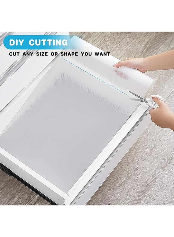 Multipurpose 45cm x 10m Anti-Slip Bathroom Kitchen Cabinet Drawer Shelf Mat Liner Sheets Roll, Fridge Mat, Table Mat (45cm X 10 Meters Roll, Transparent White), Ethylene Vinyl Acetate  - Image 3