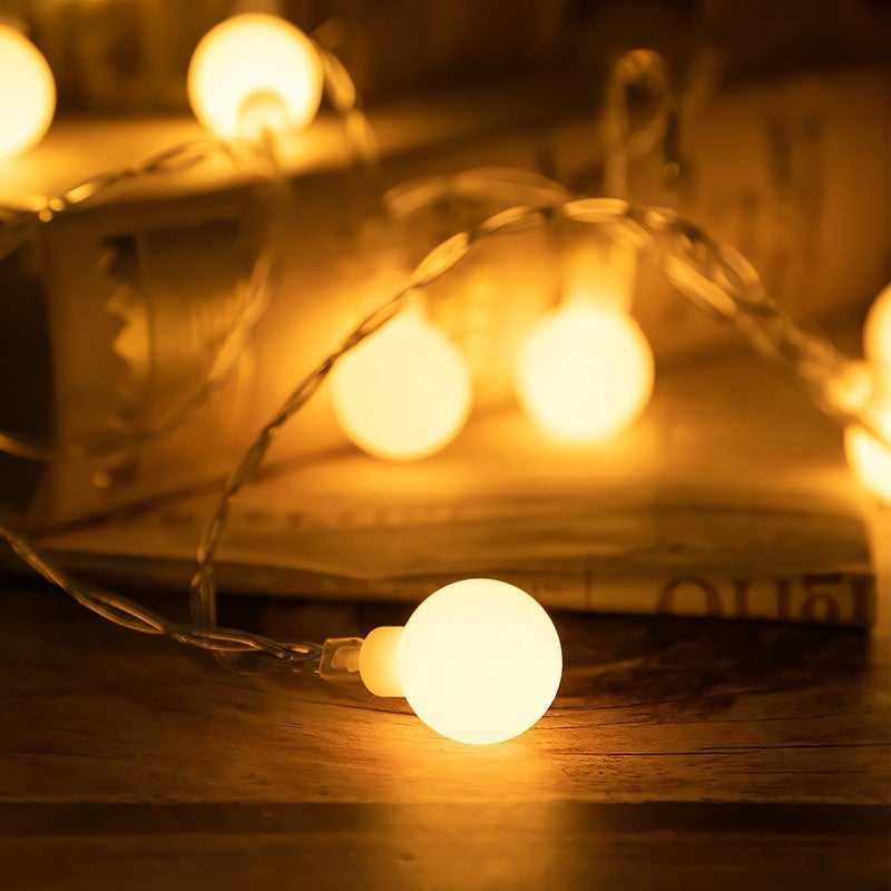 Proxima Direct Battery Fairy Lights 10 m 100 LED Globe String Light with 8 Lighting Modes Remote Timer IP44 Waterproof for Ramadan Eid Mubarak Christmas Diwali Decorations (Warm White) - Image 4