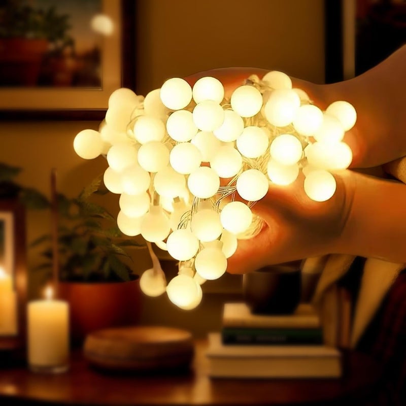 Proxima Direct Battery Fairy Lights 10 m 100 LED Globe String Light with 8 Lighting Modes Remote Timer IP44 Waterproof for Ramadan Eid Mubarak Christmas Diwali Decorations (Warm White) - Image 5