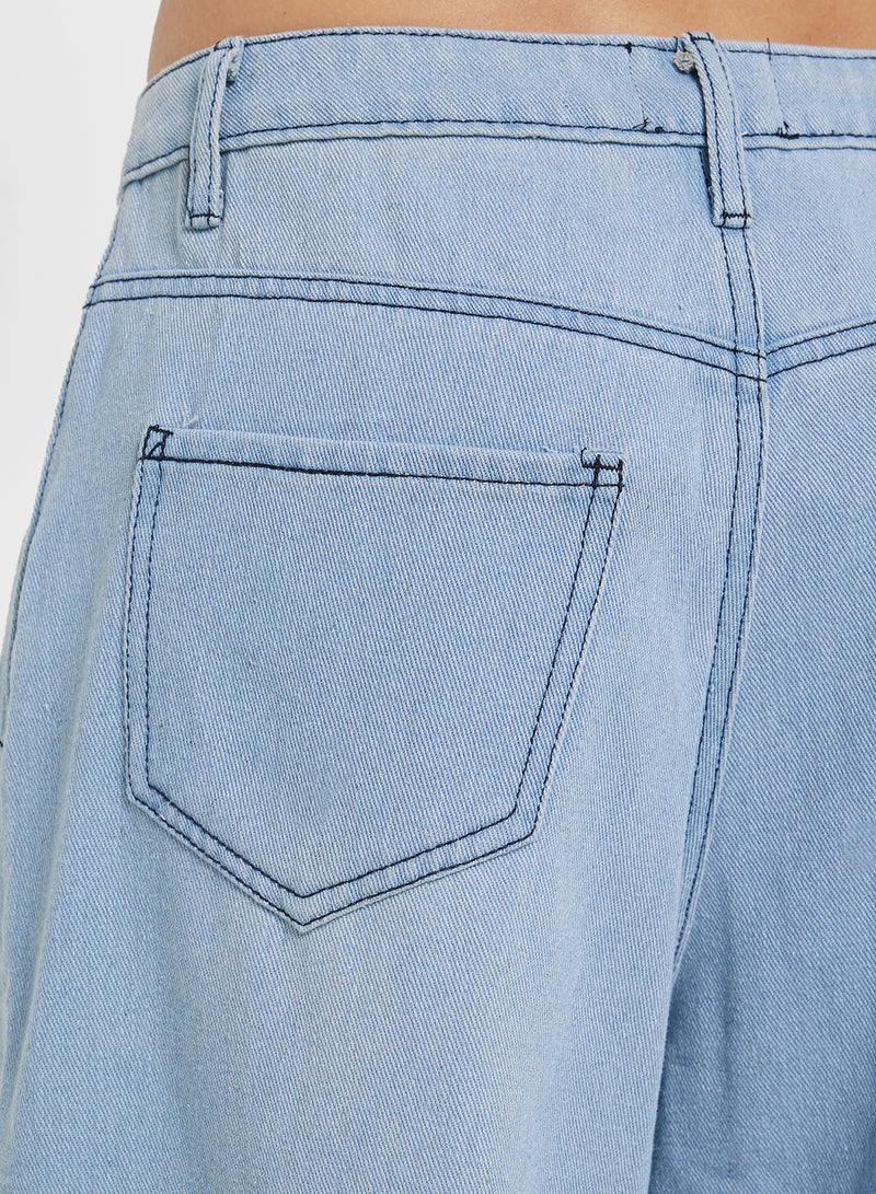 جينجر جينز واسع بخصر متوسط وحافة ممزقة - Image 5