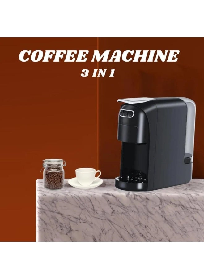 Tradeo 3-in-1 Multi-Capsule Coffee Machine for Nespresso, Dolce Gusto & Ground Coffee - Black Espresso Maker - Image 3