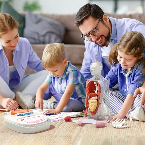 Science Can Human Body Model for Kids Interactive Human Anatomy Talking Model 11 Inch Realistic Anatomical Assembly Kit 15PCS Removable Parts Guide Educational STEM Toys Gifts for Kids Aged 6 - Image 5