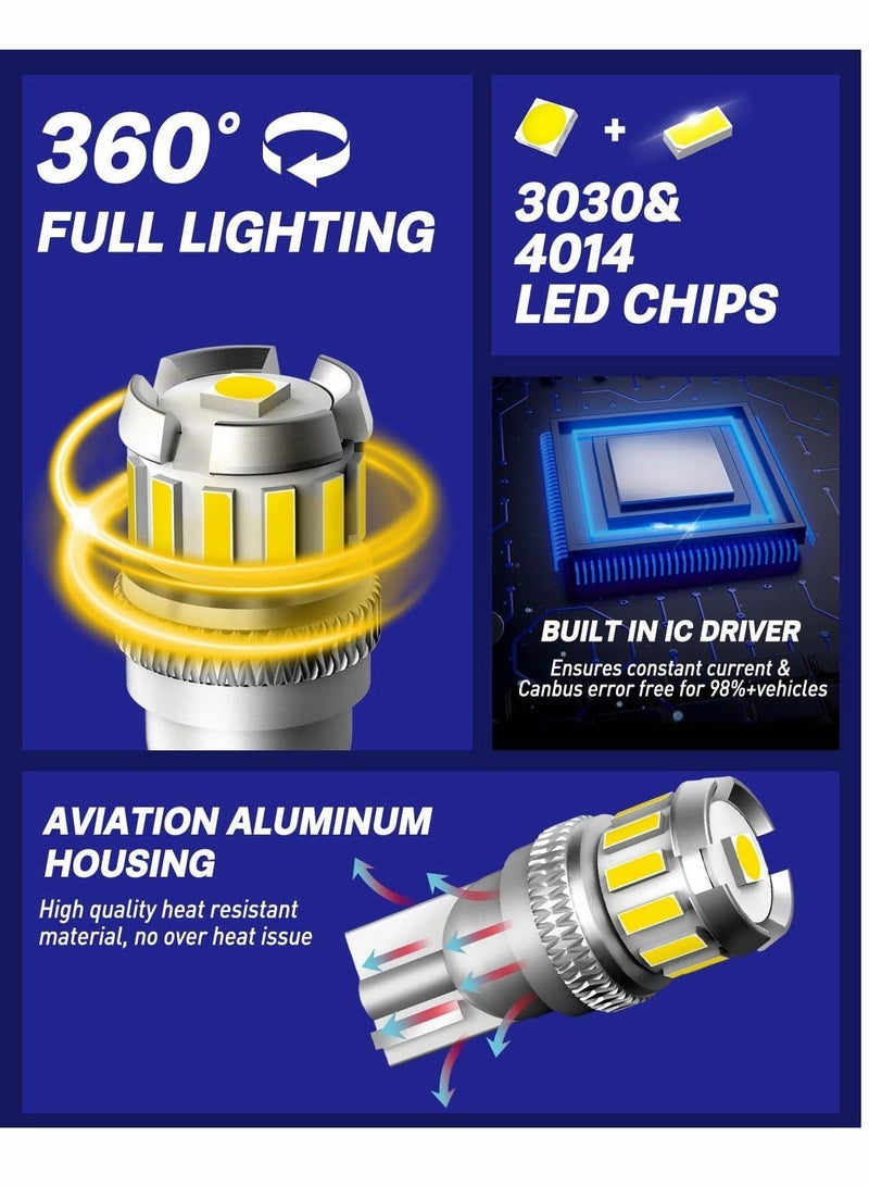 LED Bulb, Car Light, License Plate 300% High Brightness, T10 168 2825 W5W Bulbs for Dome Map Door Courtesy Interior Lights 6000K White, Pack of 2 - Image 3