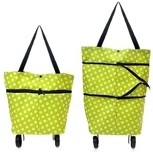 HETZON SALES Foldable Shopping Trolley Bag with Wheels Waterproof Folding Travel Luggage Bag/Vegetable, Grocery, Shopping Trolley Carry Bag (Multicolor) (Shopping Trolley Bag) - Image 1