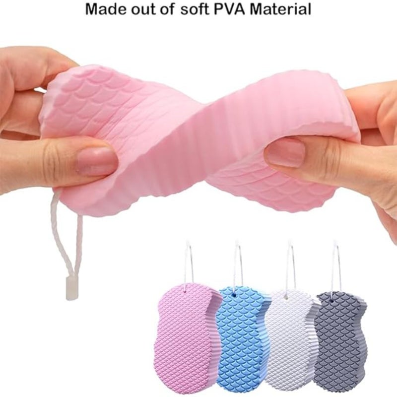 Four packs of 3D bath sponges, soft bath sponges, household ash rubbing artifacts - Image 5