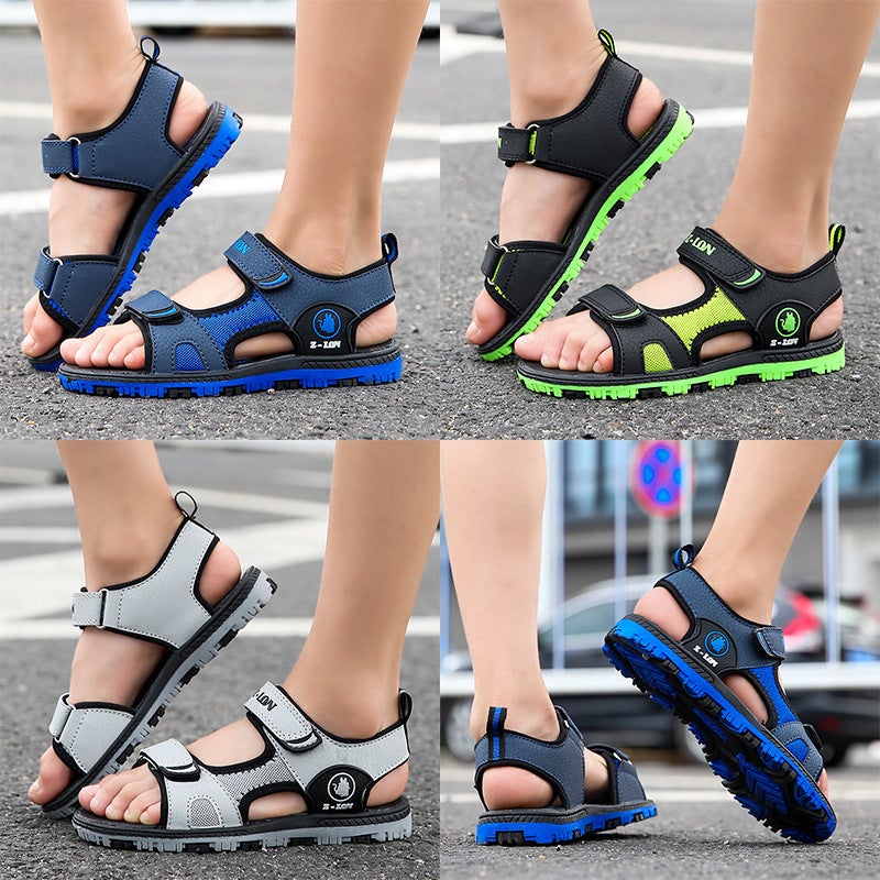 2024 Summer Boys' Sandals New Waterproof Non-Slip Outdoor Casual Fashion Beach Shoes For Middle And Primary School Students - Image 2