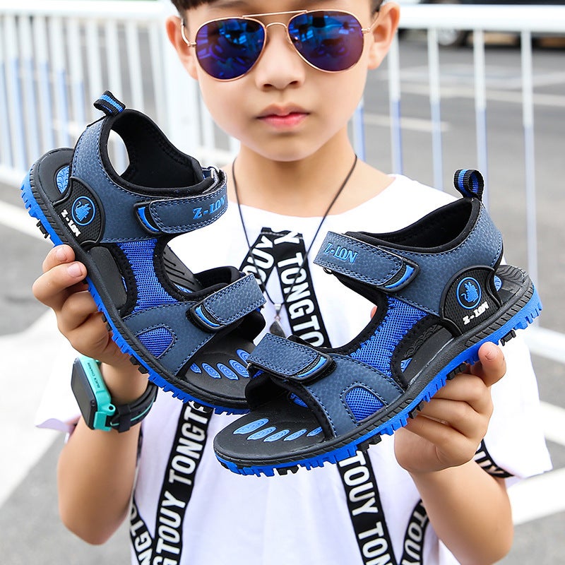2024 Summer Boys' Sandals New Waterproof Non-Slip Outdoor Casual Fashion Beach Shoes For Middle And Primary School Students - Image 3