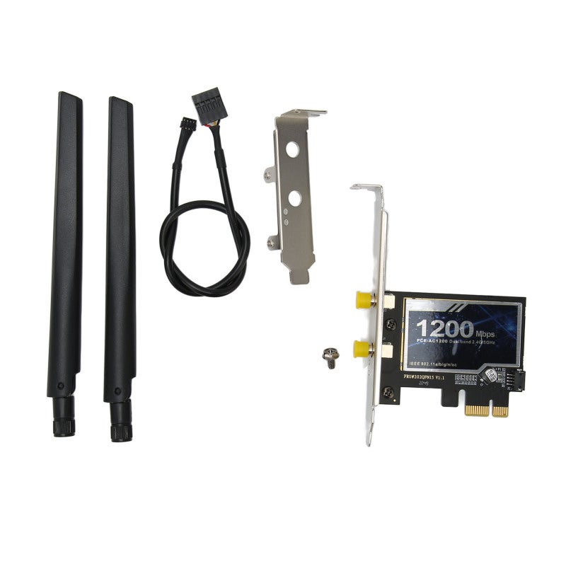بطاقة إيثرنت PCIe 300 ميجابت في الثانية 2.4 جيجاهرتز 867 ميجابت في الثانية 5 جيجاهرتز عالية السرعة - بطاقة إيثرنت جيجابت مع اتصال لاسلكي بتقنية البلوتوث - محول شبكة PCIe للحواسيب المكتبية - Image 1