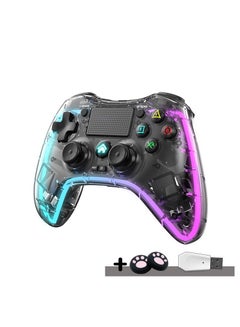 Lommyka DualShock 4 Controller Bluetooth For Sony PlayStation 4 Multiple Connections Compatible With PS3 PS4 PS5 Switch PC Android And Other Platforms RGB Ambient Light Controller Black KSA | Riyadh, Jeddah