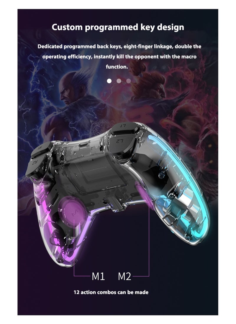 Lommyka - DualShock 4 Wireless Controller Bluetooth For Sony PlayStation 4 Multiple Connections Compatible With PS3 PS4 PS5 Switch PC Android IOS And Other Platforms RGB Ambient Light Controller  Black - Image 1