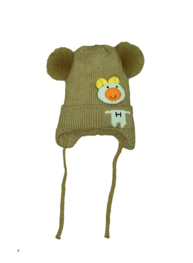 VINSON Kid's Boy's & Girl's Winter Warm Woolen Double Side Pom Pom Micky Beanie Cap (1-4 Years) (Green) - Image 1