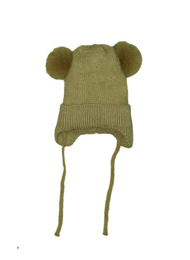 VINSON Kid's Boy's & Girl's Winter Warm Woolen Double Side Pom Pom Micky Beanie Cap (1-4 Years) (Green) - Image 2