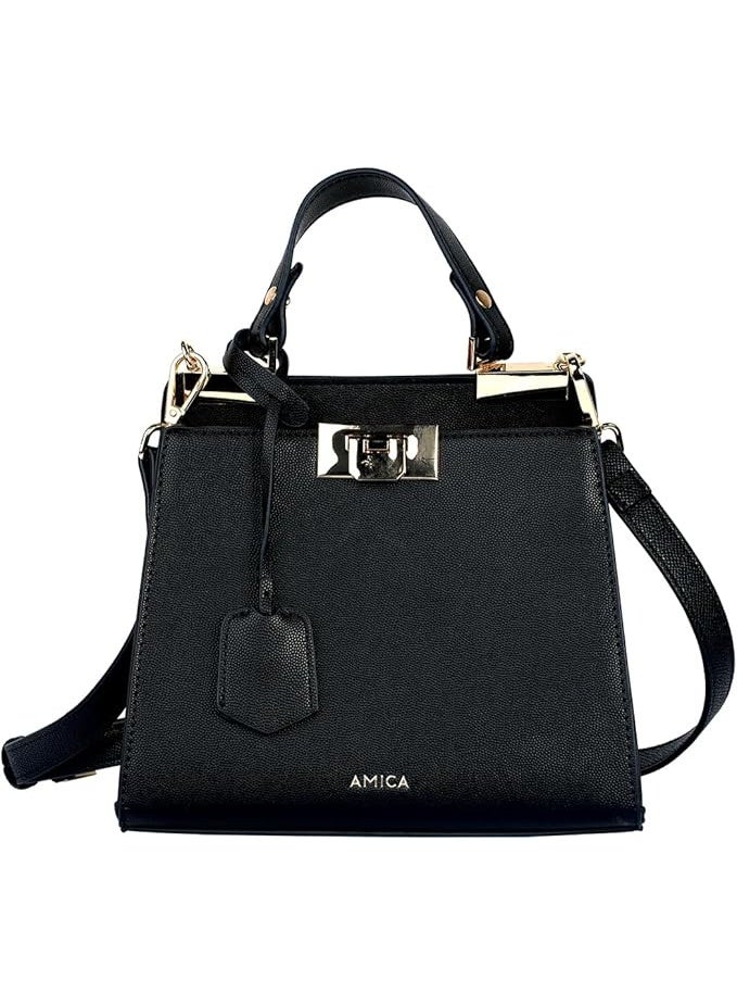 أميكا حقيبة كروس بودي صغيرة أنيقة للنساء، شنطة كتف وحافظة هاتف بتصميم عصري من الجلد الصناعي الفاخر مع حزام كتف قابل للتعديل والفصل - مثالية للمناسبات اليومية والسفر. - Image 1