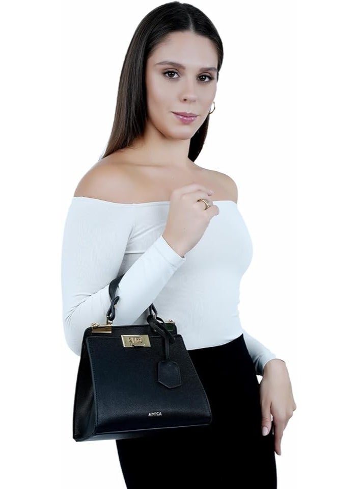 أميكا حقيبة كروس بودي صغيرة أنيقة للنساء، شنطة كتف وحافظة هاتف بتصميم عصري من الجلد الصناعي الفاخر مع حزام كتف قابل للتعديل والفصل - مثالية للمناسبات اليومية والسفر. - Image 3