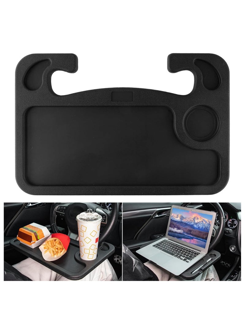 Bukela Car Steering Wheel Desk for Laptop, Multipurpose Travel Car Accessories, Car Seat Stand Trays for Eating, Steering Wheel Under Table Console(Black) - Image 1