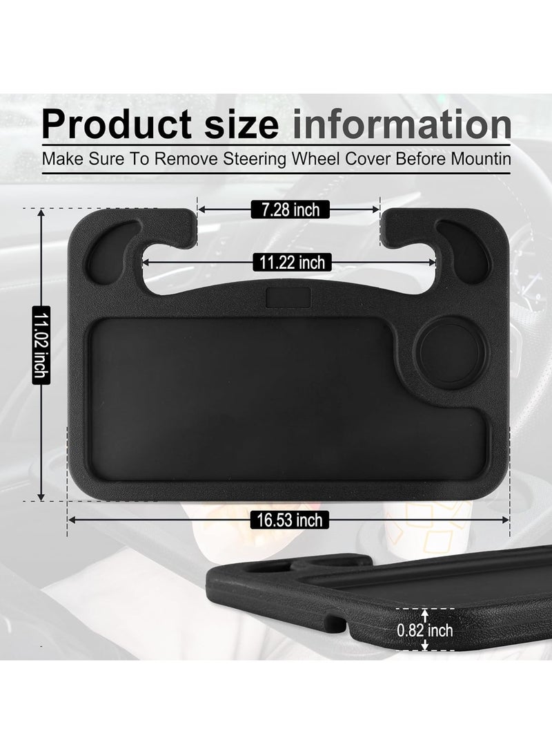 Bukela Car Steering Wheel Desk for Laptop, Multipurpose Travel Car Accessories, Car Seat Stand Trays for Eating, Steering Wheel Under Table Console(Black) - Image 3