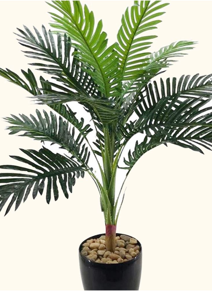 DRAMA HOME - Artificial Ornamental Palm Tree in Pot Green/BLACK 120 cm - Image 1