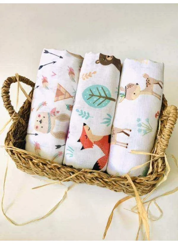 juniperus 3 Pieces 110x110 Multi-Purpose Muslin Cloth Cover Blanket