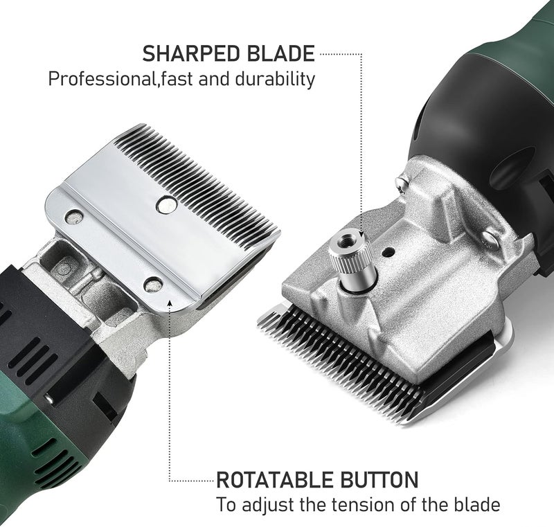 GDJOB Horses Clippers,500w Professional Horse Grooming Kit, Pet Farm Supplies for Shaving Fur Wool in Horse, Cattle, Dog, Farm Livestock Pet Grooming - Image 2