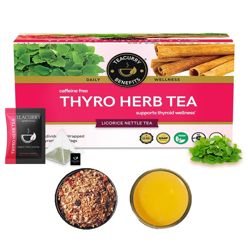 TEACURRY Thyro Herb Tea (30 Tea Bags, 1 Month Pack) - Helps To manage Weight, Thyro Balance | Natural Herbal Tea For Thyro - Image 1