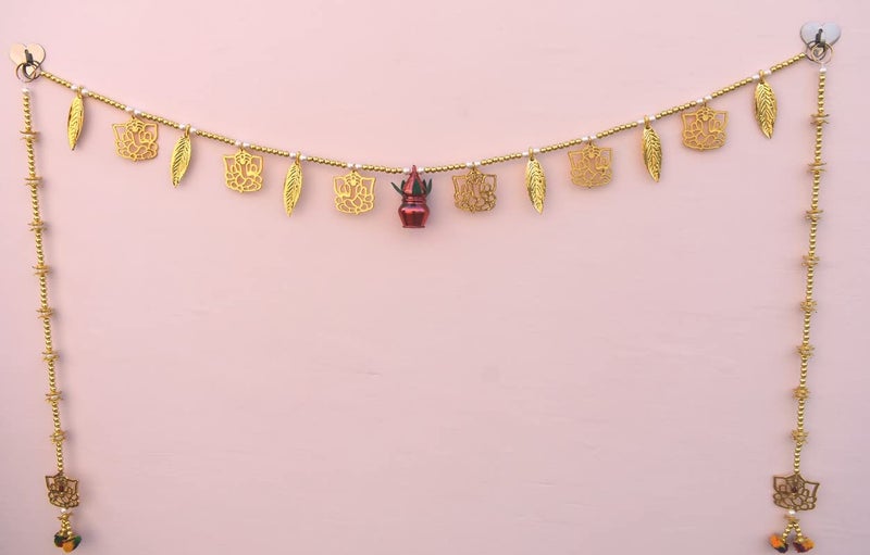 CREYENTES Ambyachya Panache Toran Bandhanwar with Ganesh Toran and Pack of 2 Door Side Hangings Decoration Latkan Diwali Decoration Items 315 Feet Ganesh Pan Nariyel_Latkan