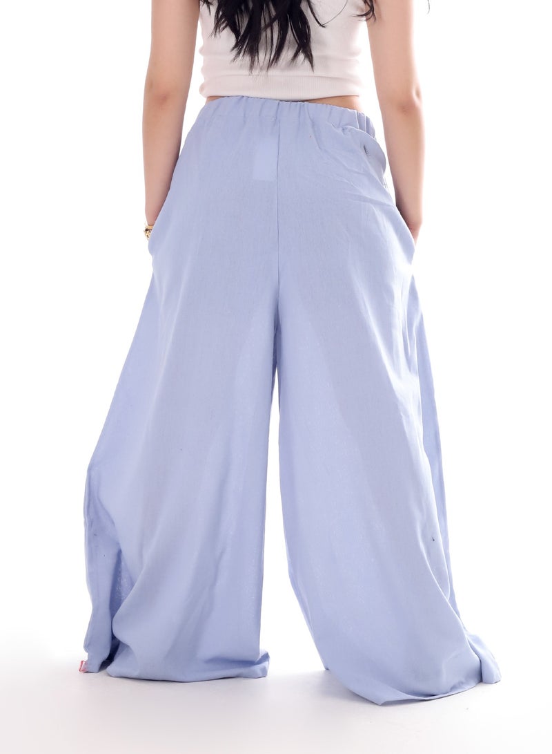 Women's plain wide leg trousers