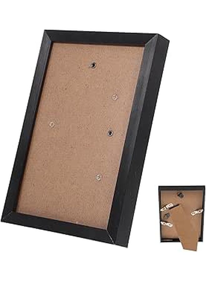 6 Inch Black Aluminum Alloy Wall Mounting Photo Frame Thin Border Tabletop Picture Holder - Image 1