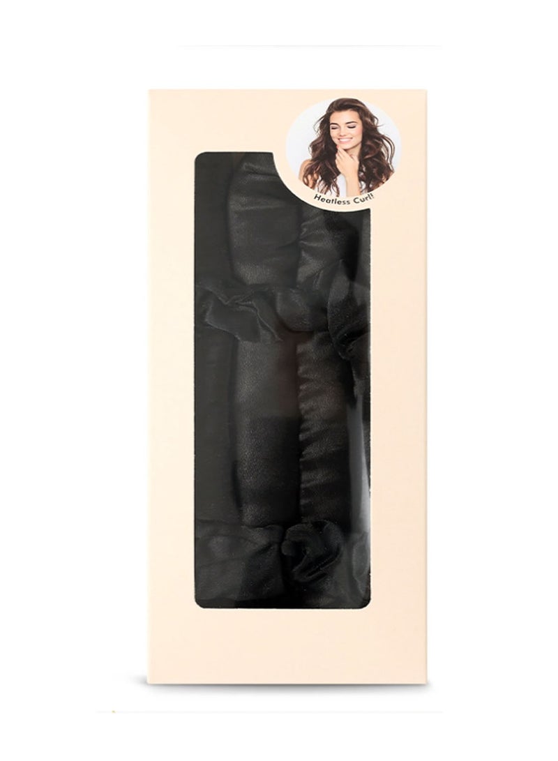 مجموعة مكواة تجعيد الشعر بدون حرارة لتجعيدات الشعر طوال الليل - قضيب تجعيد الشعر الطبيعي مع عصابة رأس من الساتان ومشبك مخلب - أداة تجعيد الشعر بدون حرارة لمعظم أنواع الشعر، للنساء والمراهقات، للاستخدام اليومي والهدايا (أسود) - Image 5