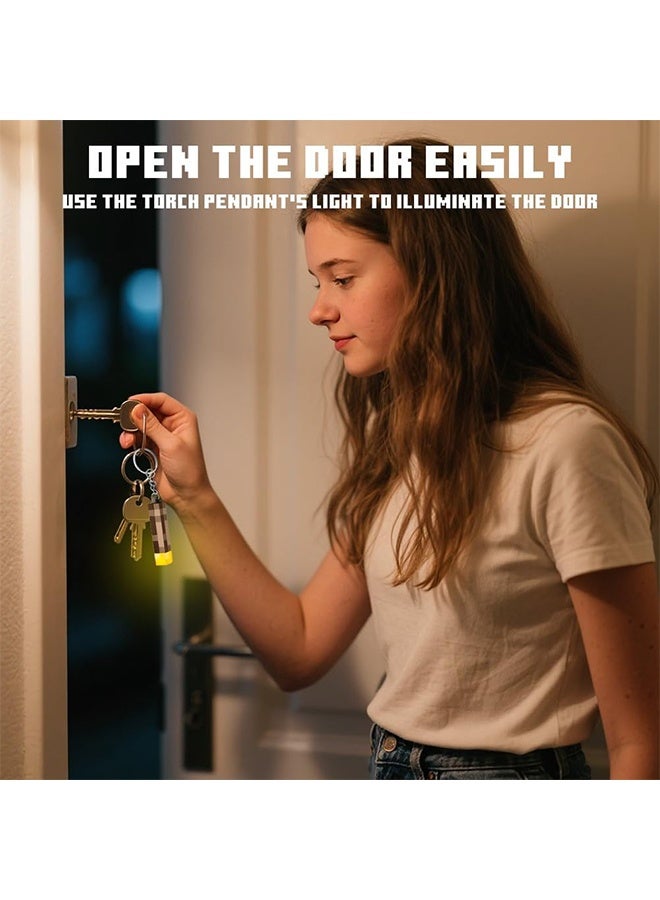 Minecraft Keychain Torch Surrounding Model Pendant Toy Night Light 7-Color Night Light(Rechargeable with a USB charging cable) Costume Cosplay Bedside Lamp for Home/Office Decor - Image 4