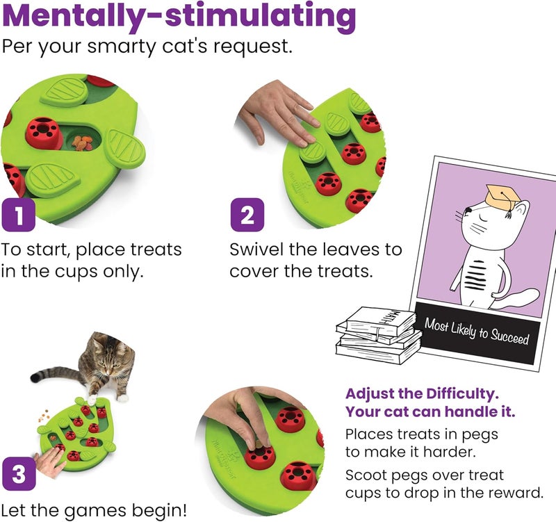 Catstages Nina Ottosson by Petstages Buggin' Out Puzzle & Play - Interactive Cat Treat Puzzle - Image 5