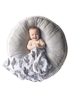 Baby Life Big Circle Baby Floor Pillow For Kids Round Stuffed Plush Back Seat Cushion  - Image 1