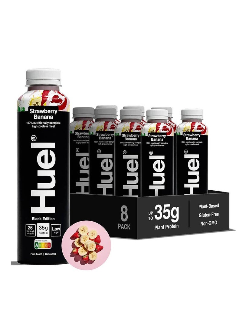 Huel Black Edition 500ml Strawberry Banana Pack of 8 - Image 1