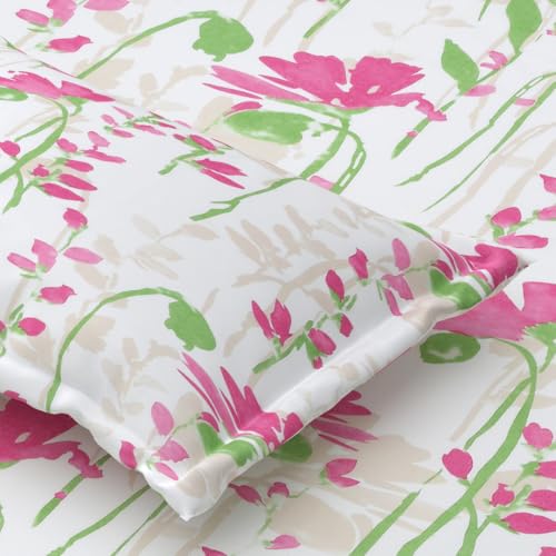 Plumora Pure Cotton Single Bed Sheet - 60 x 90 Inches, 240 TC Bedsheet for Single Bed Cotton with 1 Pillow Cover, Soft and Breathable for Comfortable Sleep(Rosy Flora) - Image 1